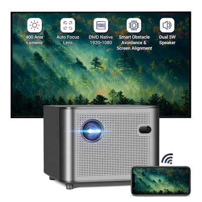 अच्छी कीमत एयरप्ले 4K वाईफाई मिनी पिको प्रोजेक्टर ब्लूटूथ 400 ANSI 1080P 30DB ऑनलाइन